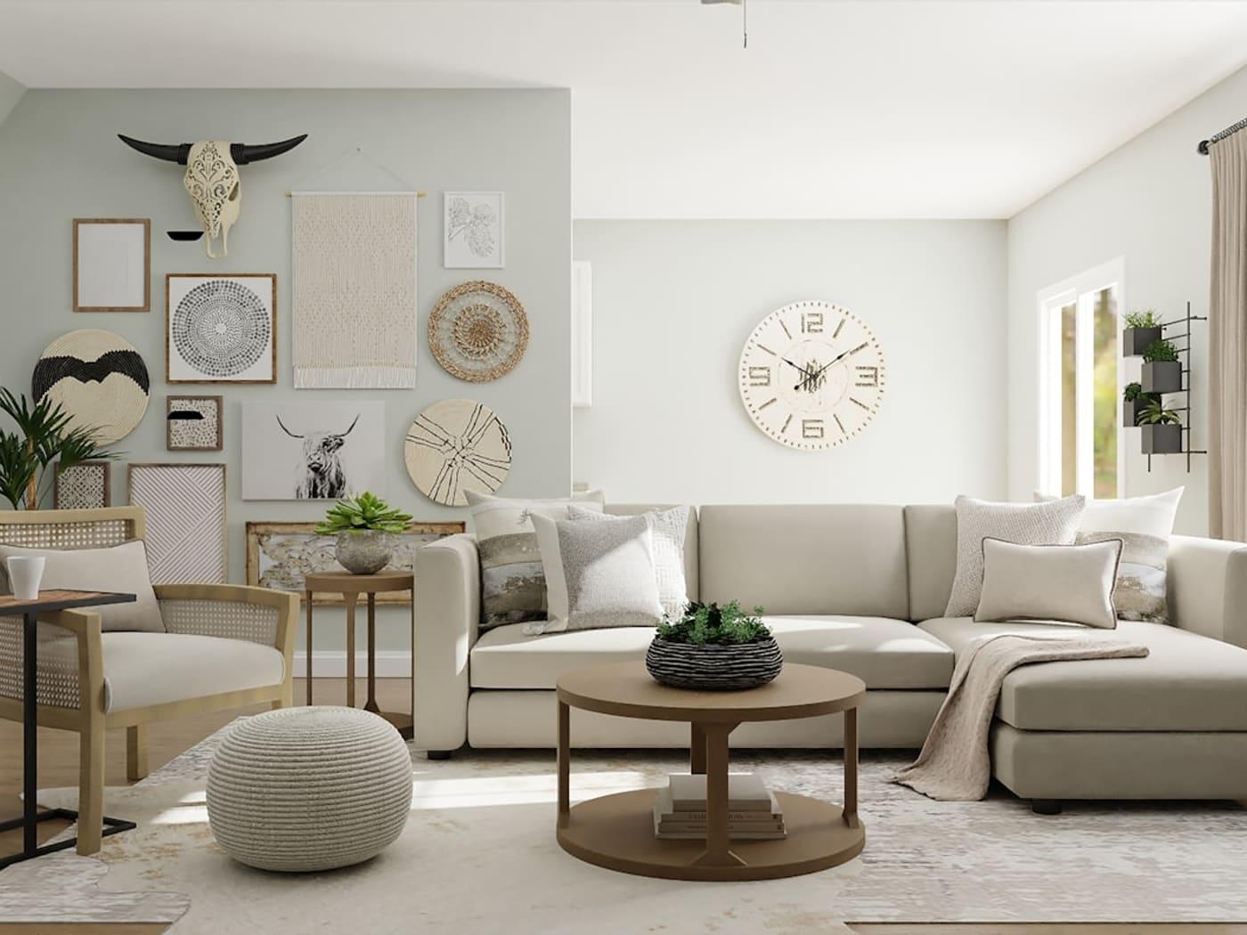 Professionally staged living room showing house cleaning results